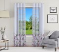 Firana gotowa woal pastelowe kwiaty 140x250 przelotki  - 10129