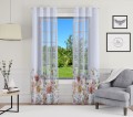 Firana gotowa woal motyw kwiatowy 140x250 przelotki     - 10149