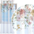 Firana gotowa woal motyw kwiatowy 140x250 przelotki     - 10154