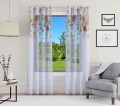 Firana gotowa woal motyw kwiatowy 140x250 przelotki     - 10155