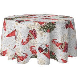 Obrus okrągły 140 z motywem świątecznym    
