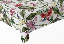 Obrus plamoodporny w kwiaty 140x200