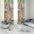 Zasłona półzaciemniająca motyw ZOO do pokoju dziecięcego 140x250 na taśmie   - 12292