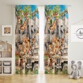 Zasłona półzaciemniająca motyw ZOO do pokoju dziecięcego 140x250 na taśmie   - 12295