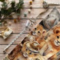Zasłona półzaciemniająca motyw ZOO do pokoju dziecięcego 140x250 na taśmie   - 12298