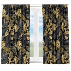 Zasłona półzaciemniająca z nadrukiem tropikalnych liści 140x160 na taśmie