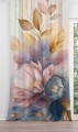 Zasłona półzaciemniająca z motywem pastelowych kwiatów, 140x230 cm, na taśmie - 13202
