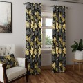 Zasłona półzaciemniająca z motywem liści 140x250 przelotki   - 13590
