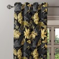 Zasłona półzaciemniająca z motywem liści 140x250 przelotki   - 13592