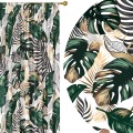 Zasłona półzaciemniająca zielone liście monstera 140x250, na taśmie  - 1363