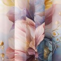 Zasłona półzaciemniająca z motywem kwiatowym, 140x250 cm, przelotki  - 13645