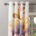 Zasłona półzaciemniająca z motywem kwiatowym, 140x250 cm, przelotki  - 13648