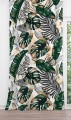 Zasłona półzaciemniająca zielone liście monstera 140x250, na taśmie  - 1365