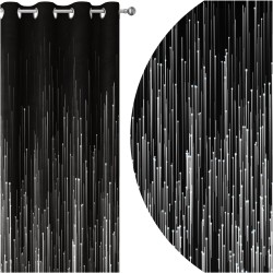 Zasłona półzaciemniająca motyw geometryczny 140x250, przelotki 