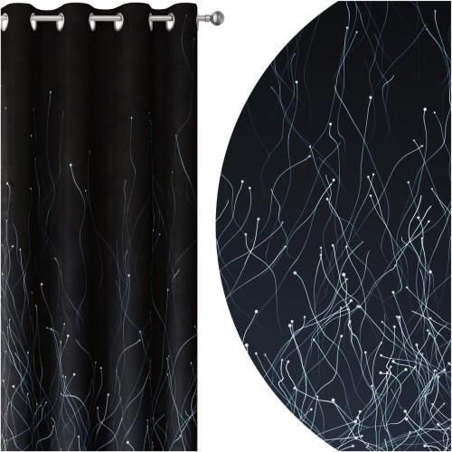 Zasłona półzaciemniająca motyw geometryczny 140x250, przelotki  - 13747