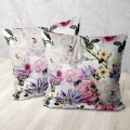 Welwetowa poszewka dekoracyjna z kwiatowym nadrukiem 45x45 - 15619