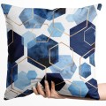 Welwetowa poszewka dekoracyjna  z motywem geometrycznym 45x45 - 15664