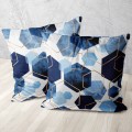 Welwetowa poszewka dekoracyjna  z motywem geometrycznym 45x45 - 15665