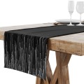 Bieżnik z czarny z motywem geometrycznym 40x120 - 16248