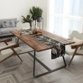 Bieżnik czarny w szare tropikalne liście 40x120 - 16260