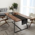 Bieżnik z czarny z motywem geometrycznym 40x200 - 16351