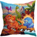 Poszewka dekoracyjna  motyw DINOZAURY do pokoju dziecięcego 40x40  - 16610