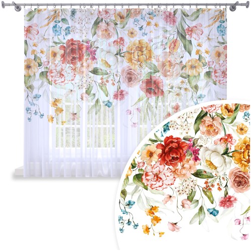Firana gotowa motyw kwiatowy 400x150 - 18215