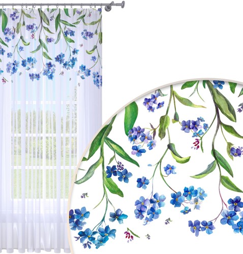 Firana gotowa motyw kwiatowy 140x230 - 18242