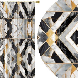 Zasłona półzaciemniająca z motywem geometrycznym 140x250 na taśmie