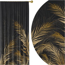  Zasłona półzaciemniająca z nadrukiem tropikalnych liści 140x250, na taśmie