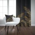  Zasłona półzaciemniająca z nadrukiem tropikalnych liści 140x250, na taśmie - 18469
