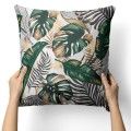Poszewka dekoracyjna z motywem liści monstera 40x40 - 1902
