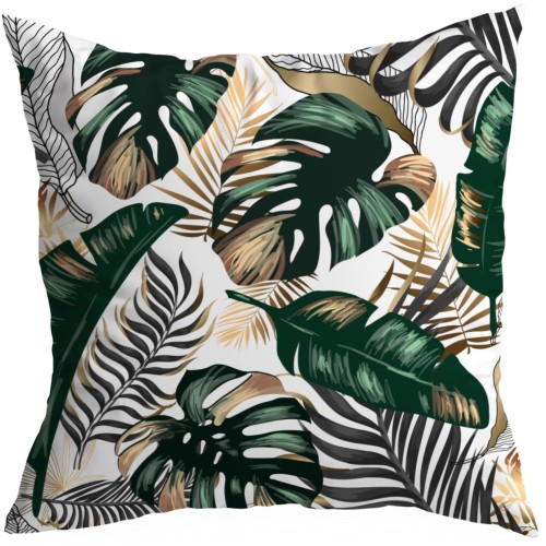 Poszewka dekoracyjna z motywem liści monstera 50x50 - 1908