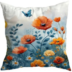 Poszewka z motywem kwiatowym 45x45
