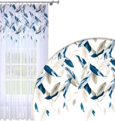 Firana gotowa woal pastelowe pióra 140x230 na żabki