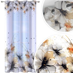 Firana gotowa woal motyw kwiatowy 140x250 przelotki