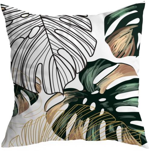 Poszewka dekoracyjna liście monstera tropikalne 40x40 - 2058