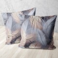 Welwetowa poszewka ozdobna z motywem piór 40x40 - 20678