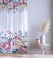  Firana gotowa woal motyw kwiatowy 140x250 przelotki - 20709