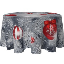 Obrus okrągły 150 z motywem świątecznym 