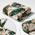 KOC 160x200 CM MIĘKKI CIEPŁY GRUBY Z MOTYWEM LIŚCI MONSTERA - 21134