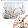FIRANA ŚWIĄTECZNA GOTOWA 300x150 CM WOAL ZAJĄC NA TAŚMIE WIELKANOC - 21856