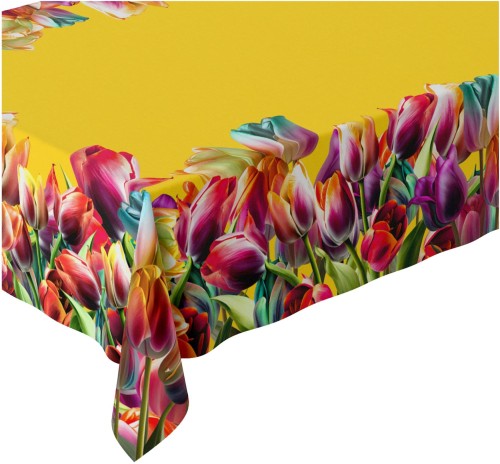 OBRUS PLAMOODPORNY 140x200 CM NA STÓŁ WIOSNA TULIPANY - 21937