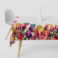 OBRUS PLAMOODPORNY 140x200 CM NA STÓŁ WIOSNA TULIPANY - 21959