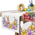 BIEŻNIK OBRUS ŚWIĄTECZNY GŁADKI 40X160 CM NA STÓŁ WIELKANOC ZAJĄC - 22033