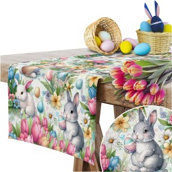BIEŻNIK OBRUS ŚWIĄTECZNY GŁADKI 40X220 CM NA STÓŁ WIELKANOC ZAJĄC