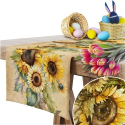 BIEŻNIK OBRUS WIOSENNY GŁADKI MATOWY 40X220 CM NA STÓŁ SŁONECZNIKI 