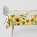 OBRUS PLAMOODPORNY 140x220 CM NA STÓŁ GŁADKI WIOSENNY WZÓR SŁONECZNIKI  - 22334