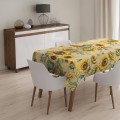 OBRUS PLAMOODPORNY 140x220 CM NA STÓŁ GŁADKI WIOSENNY WZÓR SŁONECZNIKI  - 22365