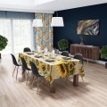 OBRUS PLAMOODPORNY 140x220 CM NA STÓŁ GŁADKI WIOSENNY WZÓR SŁONECZNIKI  - 22367